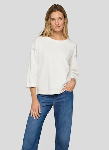 Rabe Natural 3/4 Sleeve Crew Neck Soft Stretch Sweatershirt 56-114321