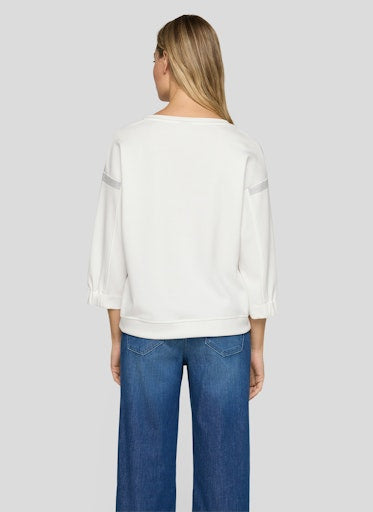 Rabe Natural 3/4 Sleeve Crew Neck Soft Stretch Sweatershirt 56-114321