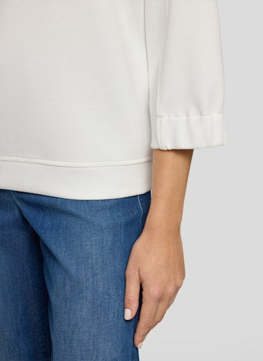 Rabe Natural 3/4 Sleeve Crew Neck Soft Stretch Sweatershirt 56-114321