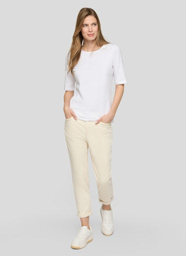Rabe Ivory Slim‑Leg Cropped Jeans with Stretch 56-118153