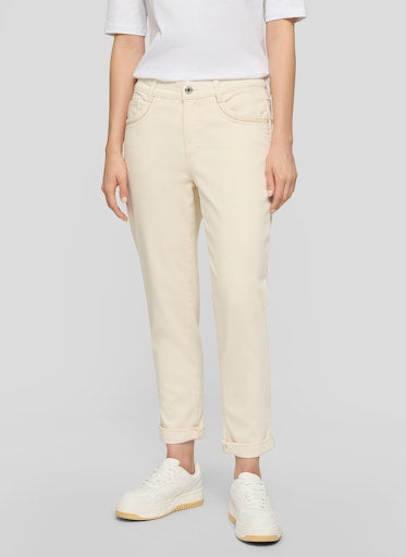 Rabe Ivory Slim‑Leg Cropped Jeans with Stretch 56-118153