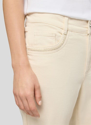 Rabe Ivory Slim‑Leg Cropped Jeans with Stretch 56-118153