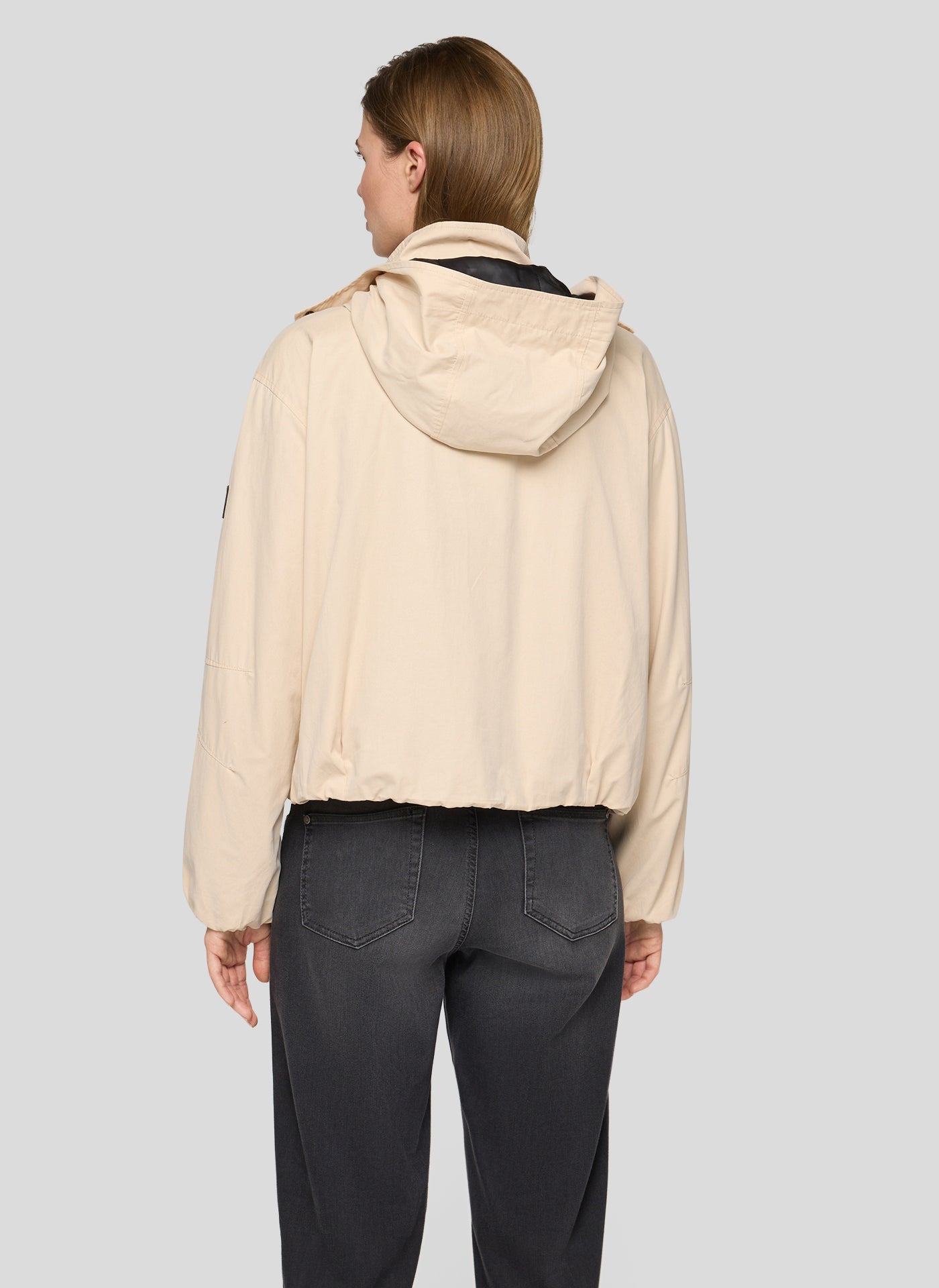 Rabe Cappuccino Hooded Outdoor Jacket – Concealed Button Front