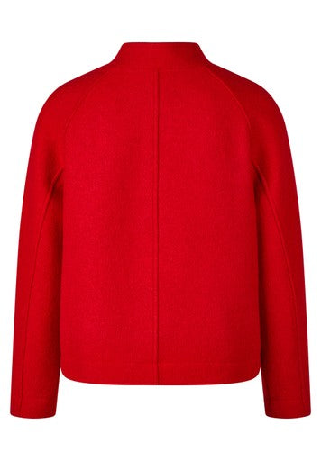 Rabe Chilli Red Wool Viscose Blend Jacket with Large Patch Pockets