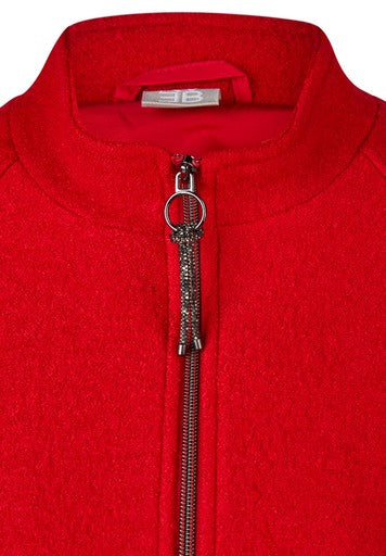 Rabe Chilli Red Wool Viscose Blend Jacket with Large Patch Pockets