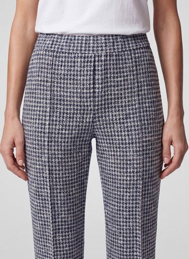 Rabe Marine Dogtooth Straight Leg Trousers with Elasticated Waistband