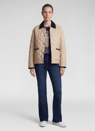 Rabe Biscuit Quilted Jacket with Cord Collar, Press Stud Fastening & Patch Pockets