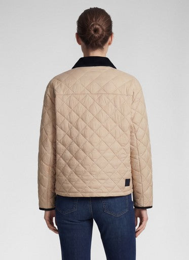 Rabe Biscuit Quilted Jacket with Cord Collar, Press Stud Fastening & Patch Pockets