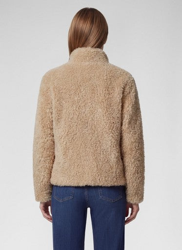 Rabe Biscuit Faux Fur Outdoor Jacket with High Neck & Zip Fastening