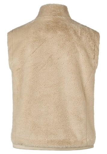 Rabe Biscuit Faux Fur Gilet Soft Padded Bodywarmer with High Collar & Zip Pockets