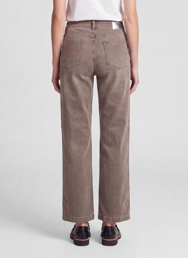Rabe Brown Straight Leg Jeans – Stretch 5 Pocket with Rhinestone Detail