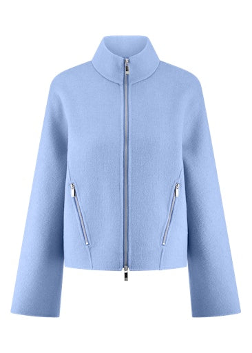 Riani Light Blue Wool Blend Double-Faced Outdoor Jacket 632190