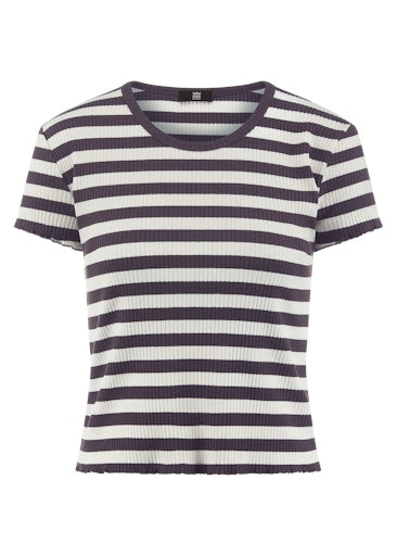 Riani Chocolate Stripe Crew Neck Short Sleeve T-Shirt 638160