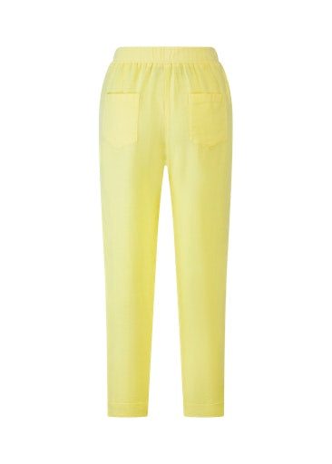 Riani Yellow Linen Slim-Leg Trousers