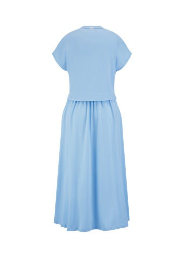 Riani Blue Wave Sleeveless Midi Dress with Over Top 646970 7909