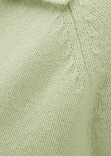 Riani Matcha Green Wool Blend Long Sleeve Polo Knit Sweater