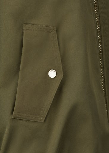 Riani Olive Reversible Outdoor Jacket – Faux Fur Lined, Zip Front & Popper Pockets