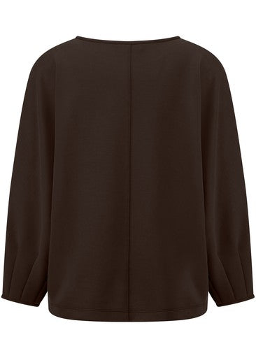 Riani Ebony Oversized Top – Soft Stretch Round Neck with 3/4 Sleeves