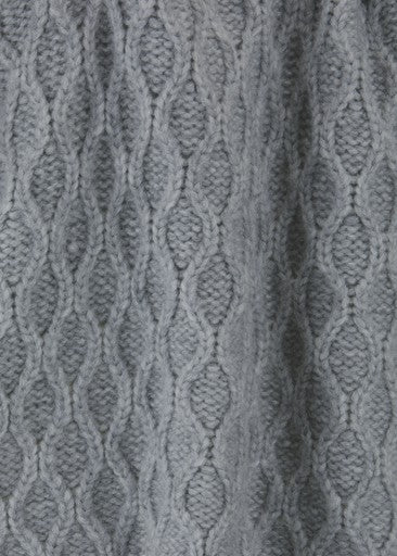 Riani Stone Grey Wool Blend Chunky Cable Knit Sweater