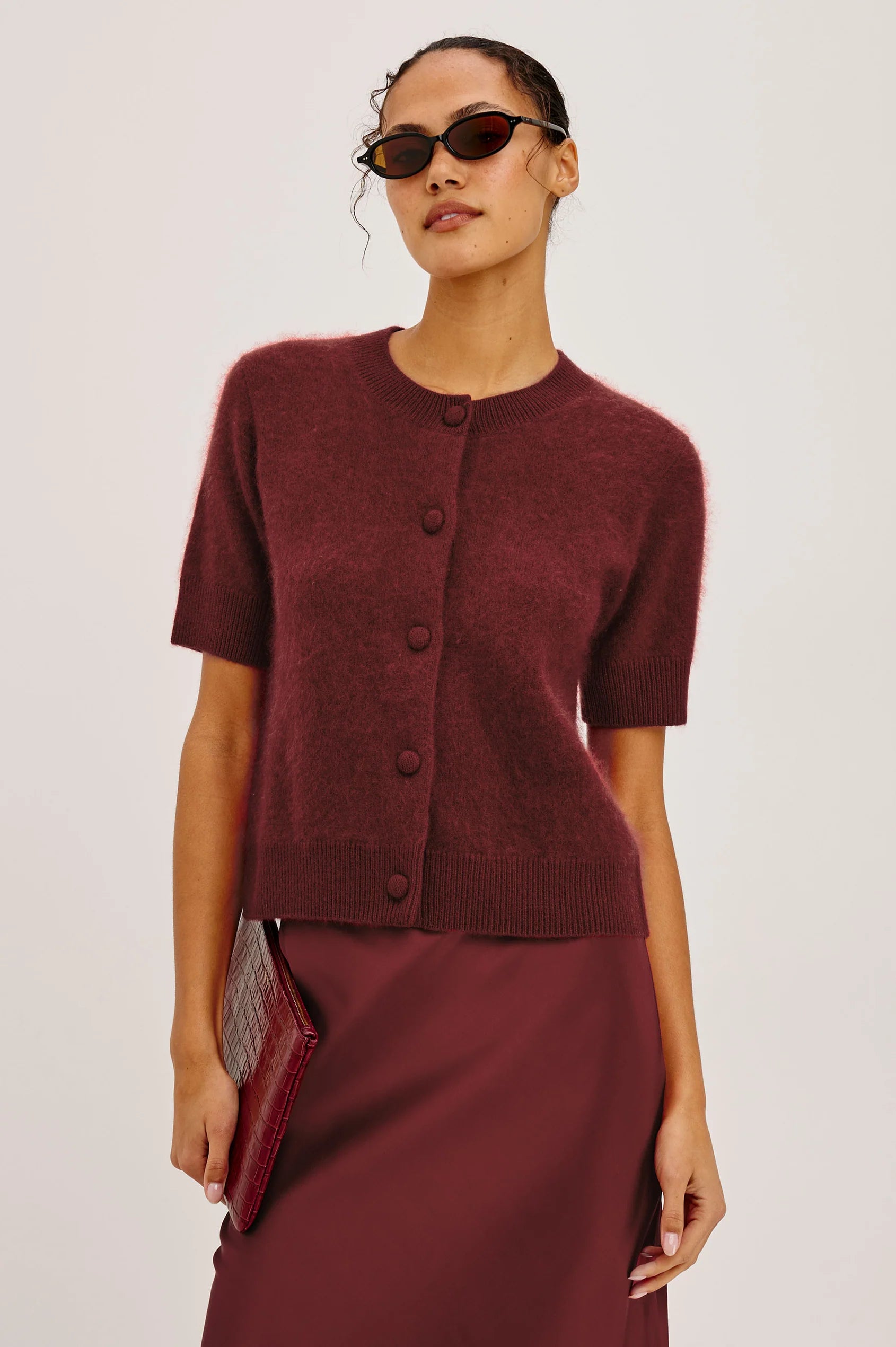 Rails Crimson Soft Brushed Wool Round Neck Cardigan