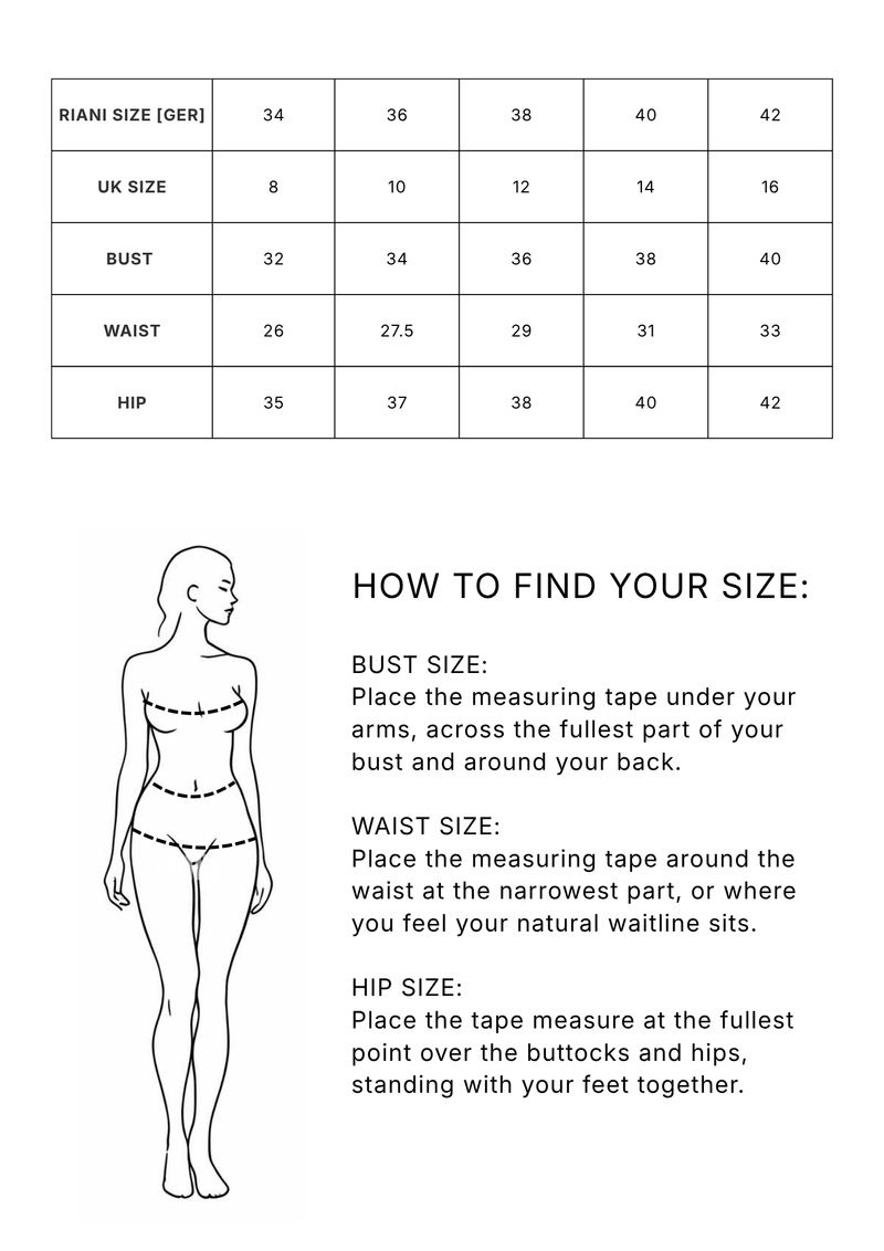 Riani sizing guide