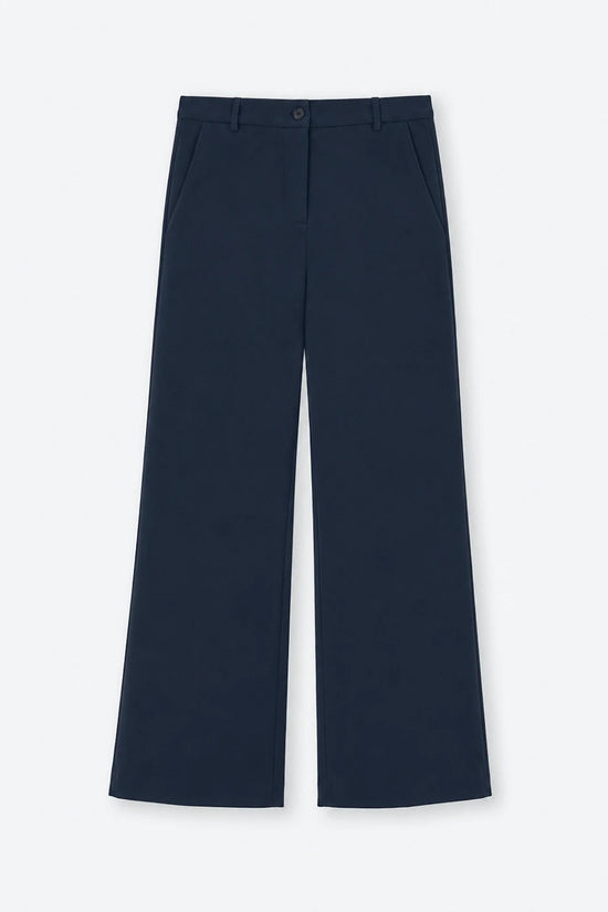 Rosso 35 Navy Wide Leg Bootcut Trousers
