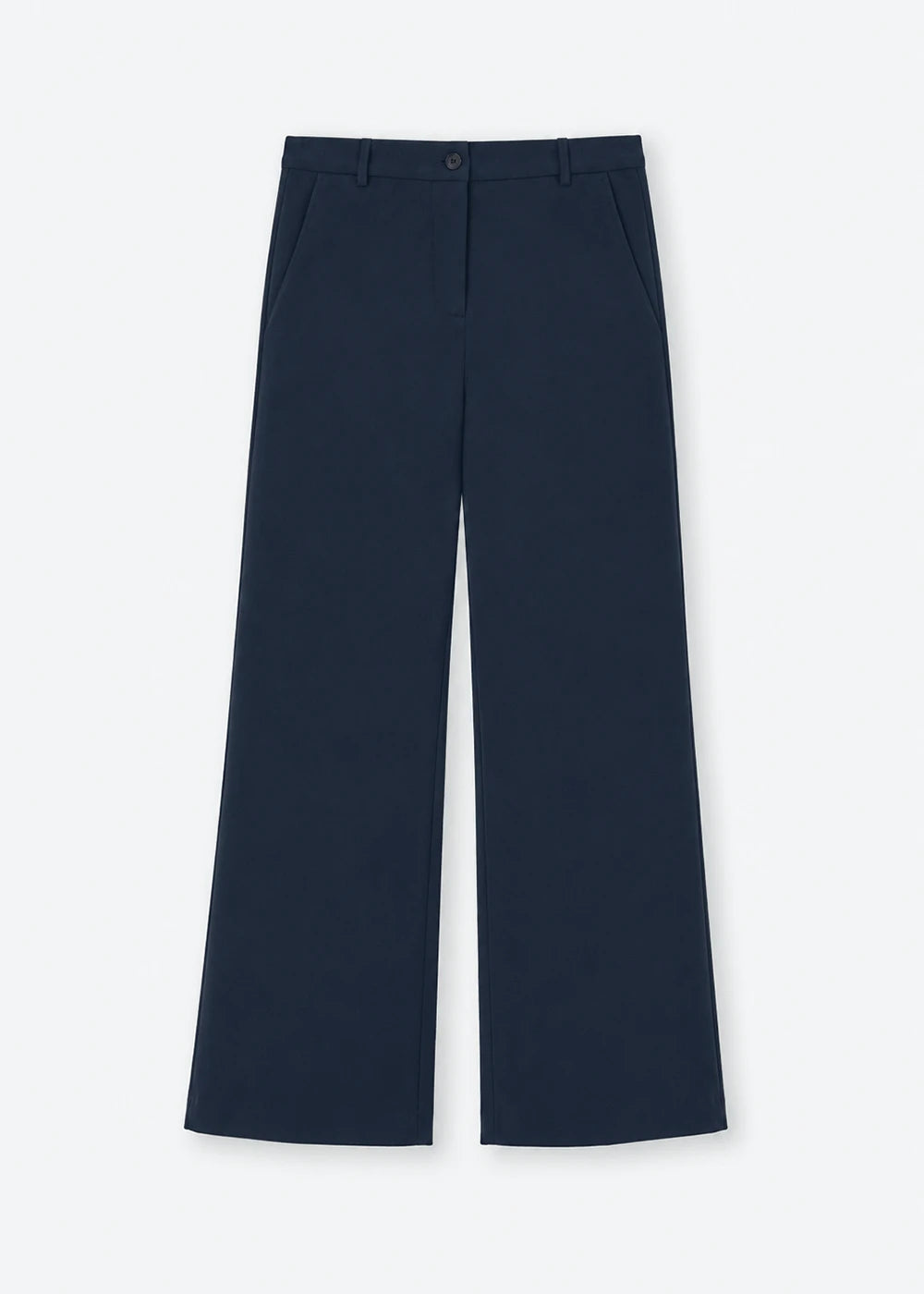 Rosso 35 Navy Wide Leg Bootcut Trousers