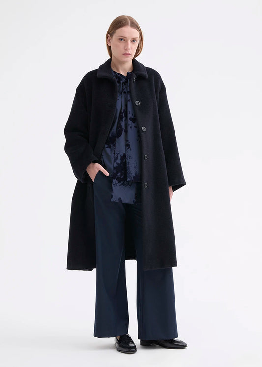 Rosso 35 Navy Wide Leg Bootcut Trousers