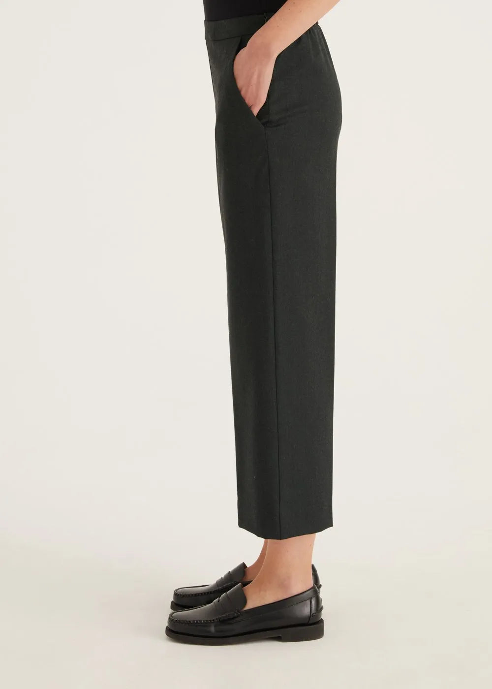 Rosso 35 dark green wool blend trouser S6524PA