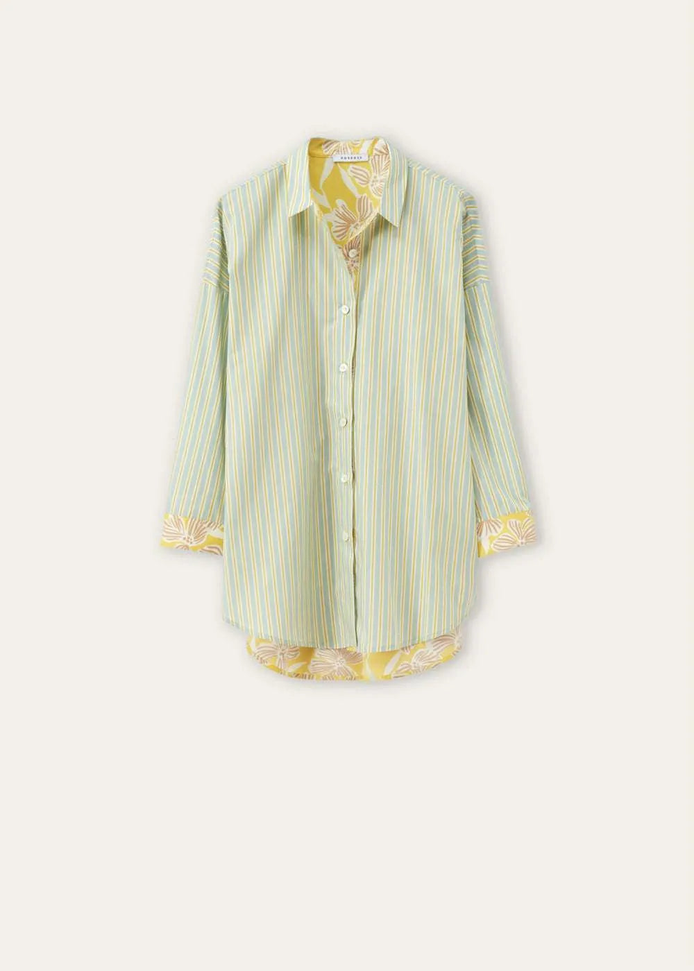 Rosso 35 stripe and floral print shirt S7020B