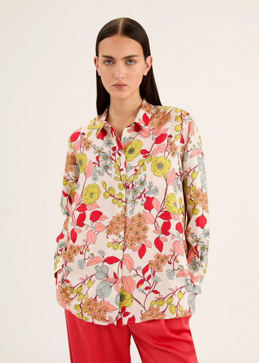 Rosso 35 silk floral print shirt S7082B