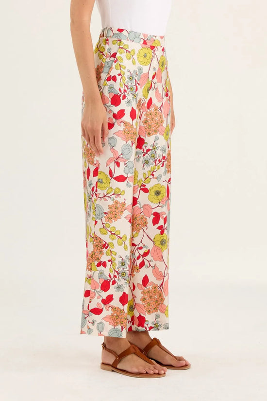 Rosso 35 silk floral print trousers S7092P