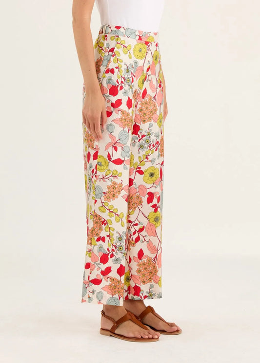Rosso 35 silk floral print trousers S7092P