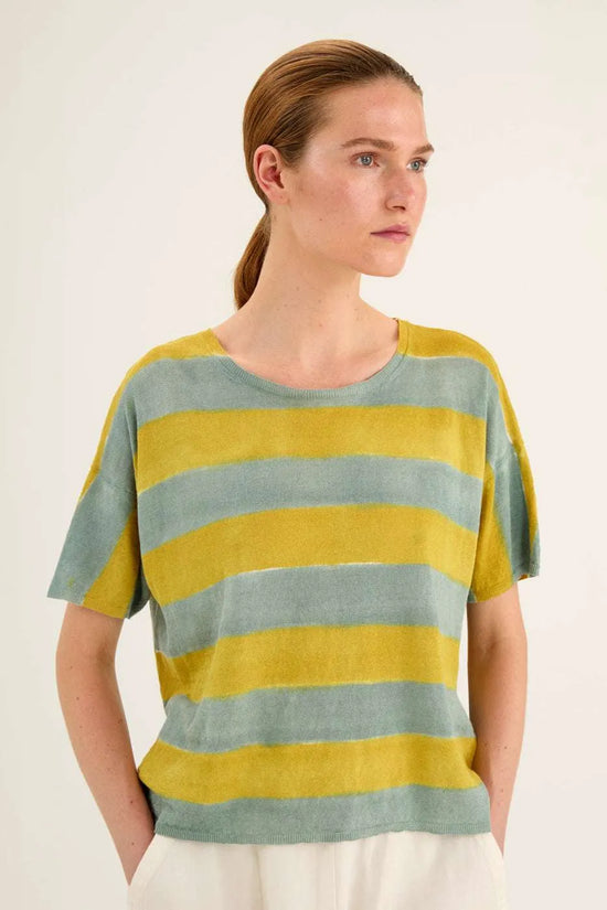 Rosso 35 fine knit stripe sweater S7105MG