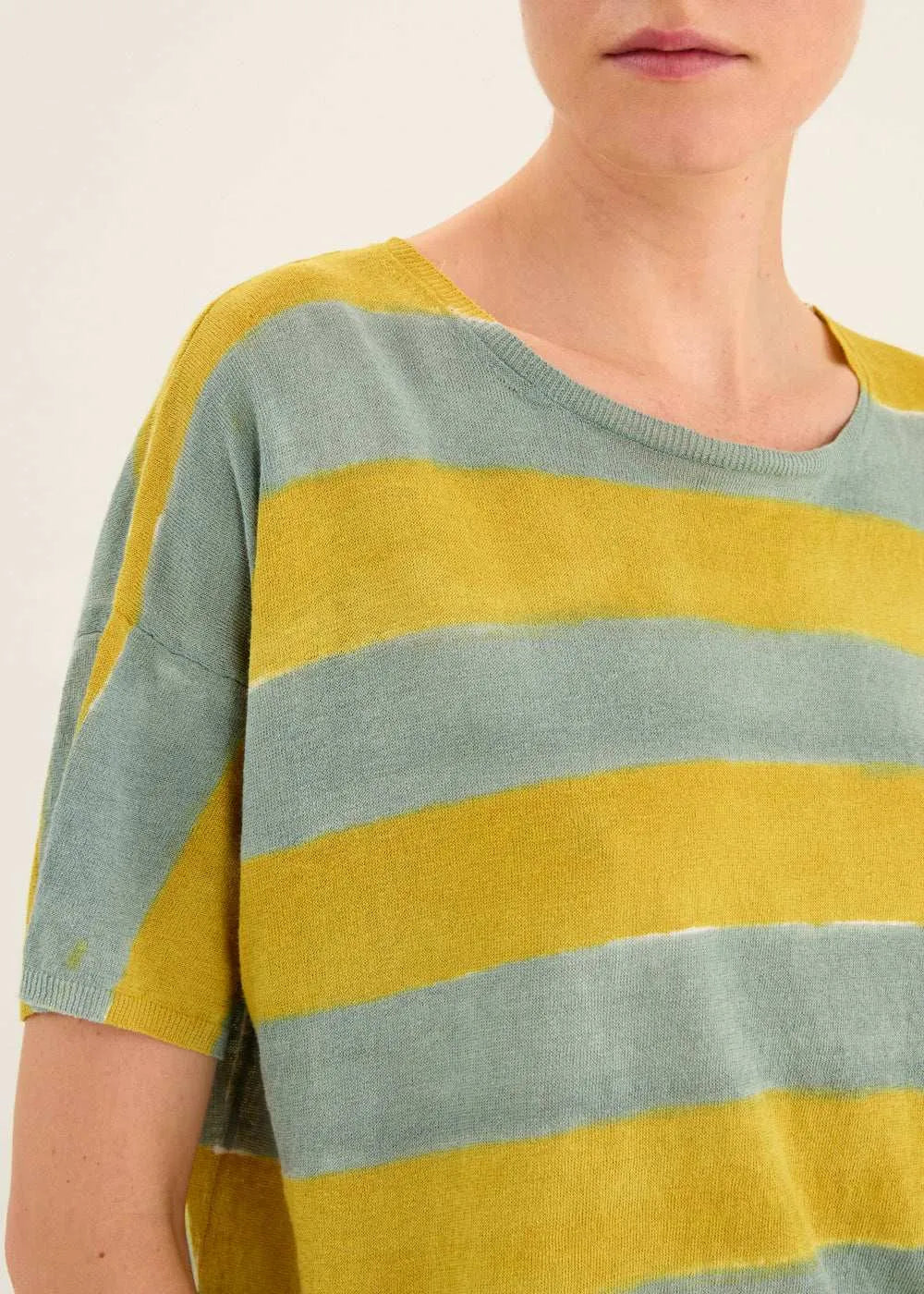 Rosso 35 fine knit stripe sweater S7105MG