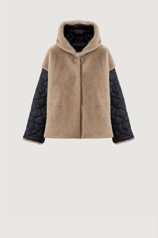 Rosso 35 quilted faux fur coat S7147a