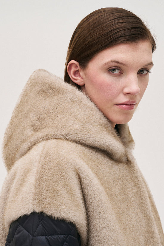 Rosso 35 quilted faux fur coat S7147a