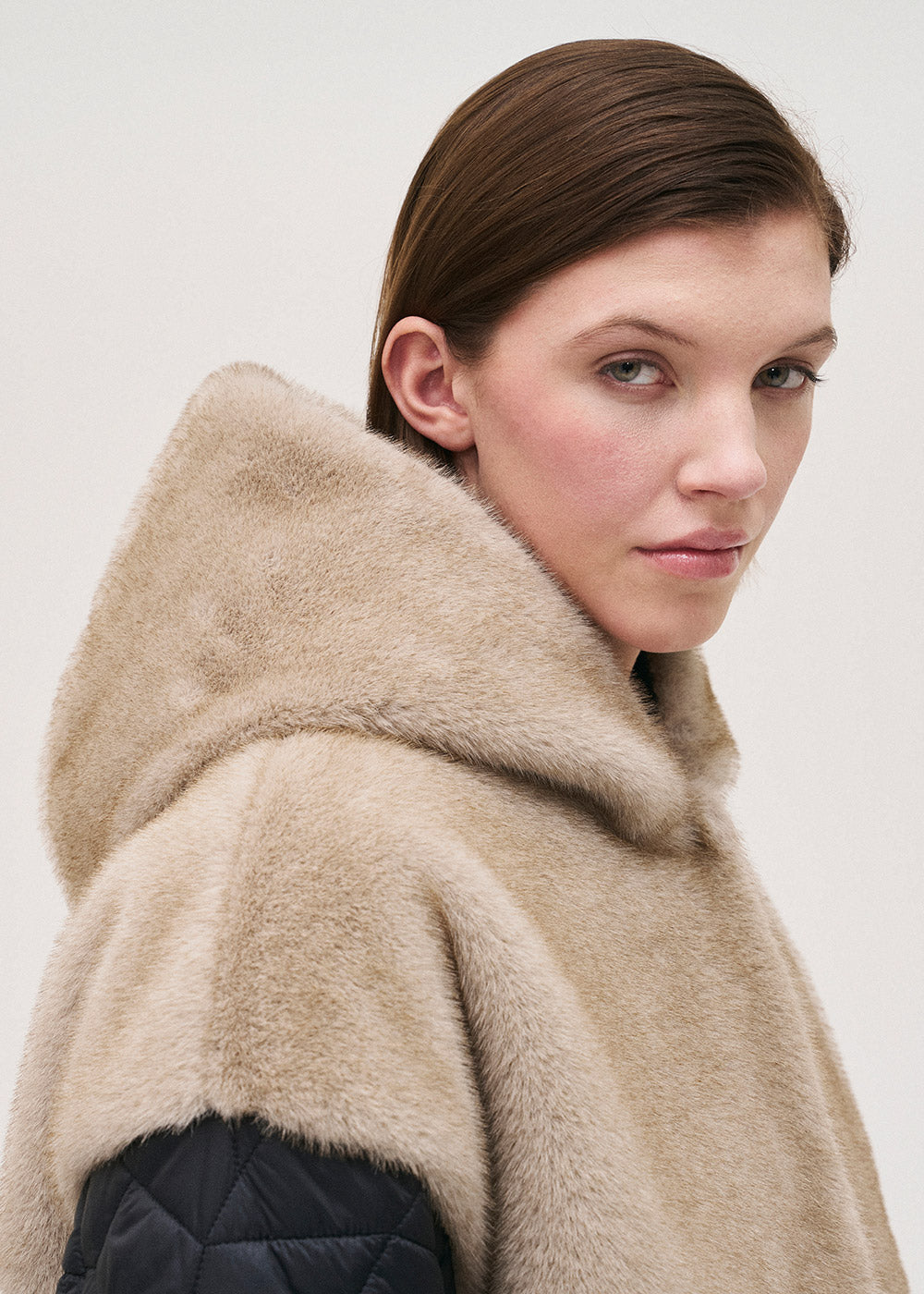 Rosso 35 quilted faux fur coat S7147a