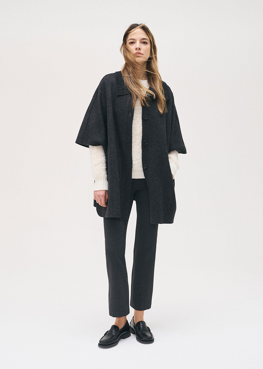 Rosso 35 boiled wool cape S7179a