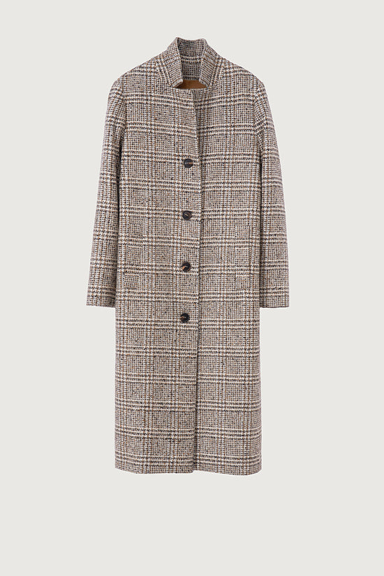Rosso 35 long check coat S7184a