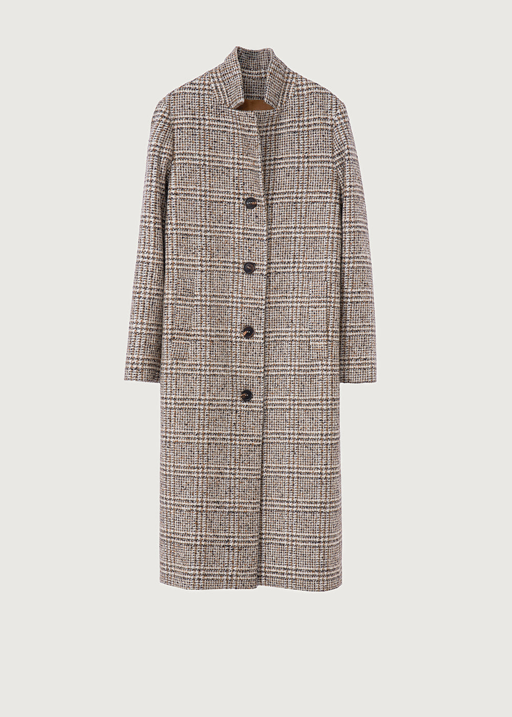 Rosso 35 long check coat S7184a