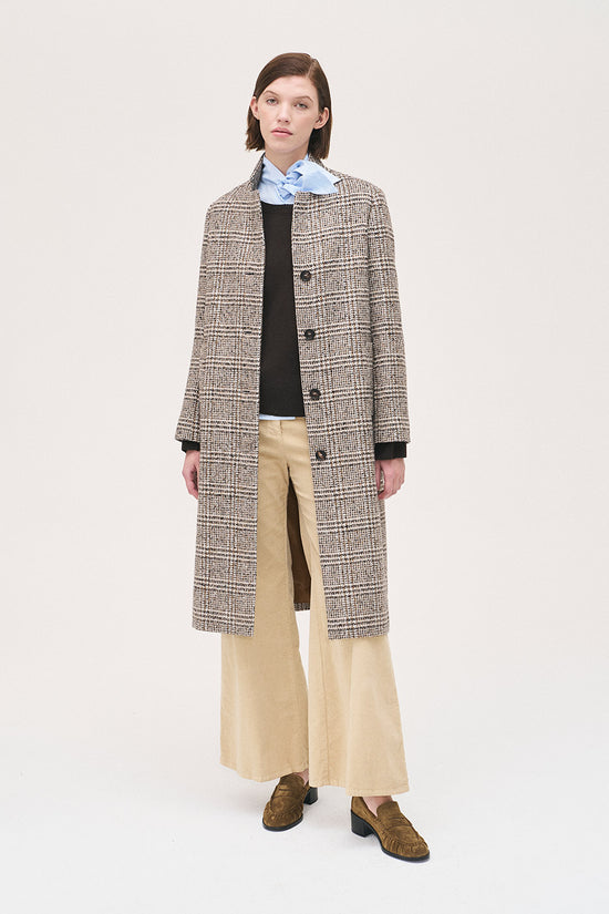 Rosso 35 long check coat S7184a