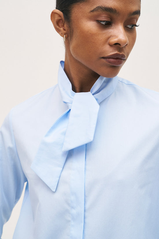 Rosso 35 knotted tie shirt S7232b-LIGHT BLUE