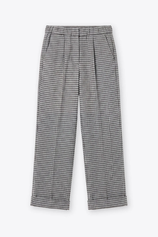 Rosso 35 Taupe Wool-Blend Trousers with a Turn-Up Hem