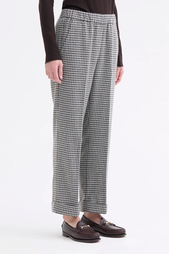 Rosso 35 Taupe Wool-Blend Trousers with a Turn-Up Hem