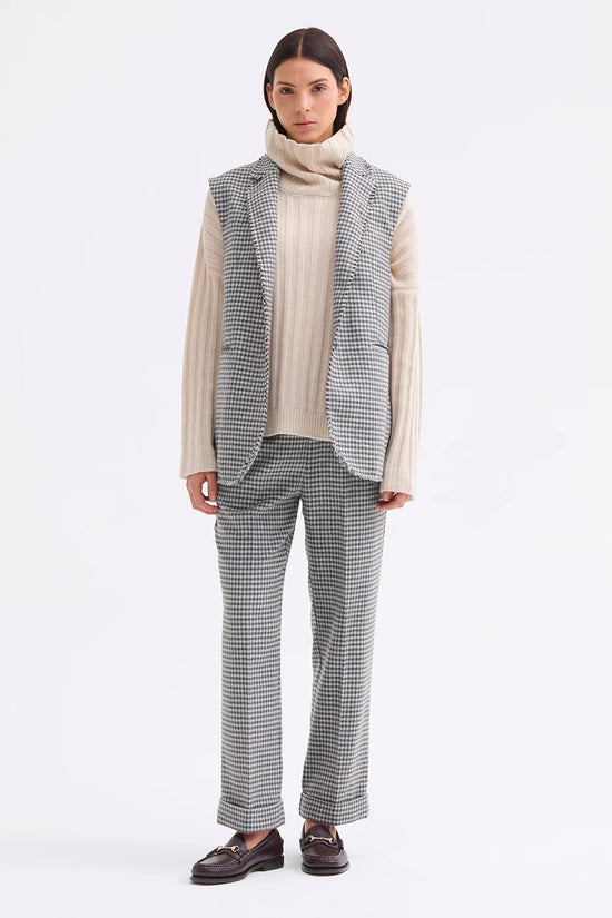 Rosso 35 Taupe Wool-Blend Trousers with a Turn-Up Hem