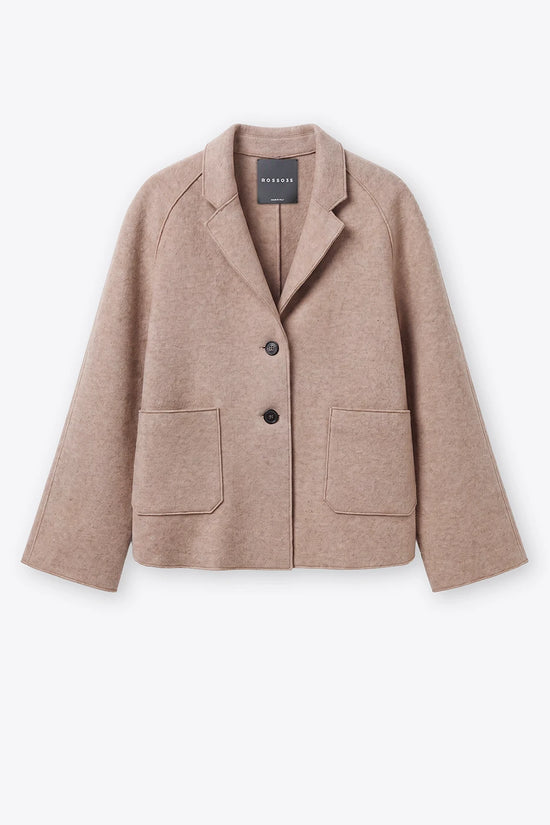 Rosso 35 Beige Boiled-Wool Jacket with Raglan Sleeves