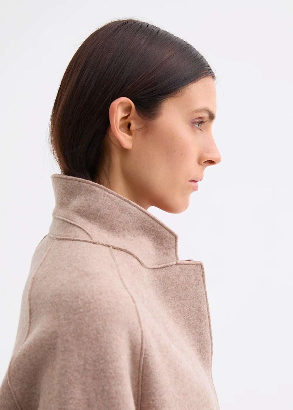 Rosso 35 Beige Boiled-Wool Jacket with Raglan Sleeves