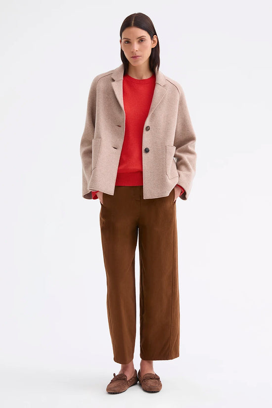 Rosso 35 Beige Boiled-Wool Jacket with Raglan Sleeves