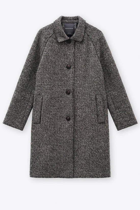 Rosso 35 Brown Felted Wool Coat with Raglan Sleeve 